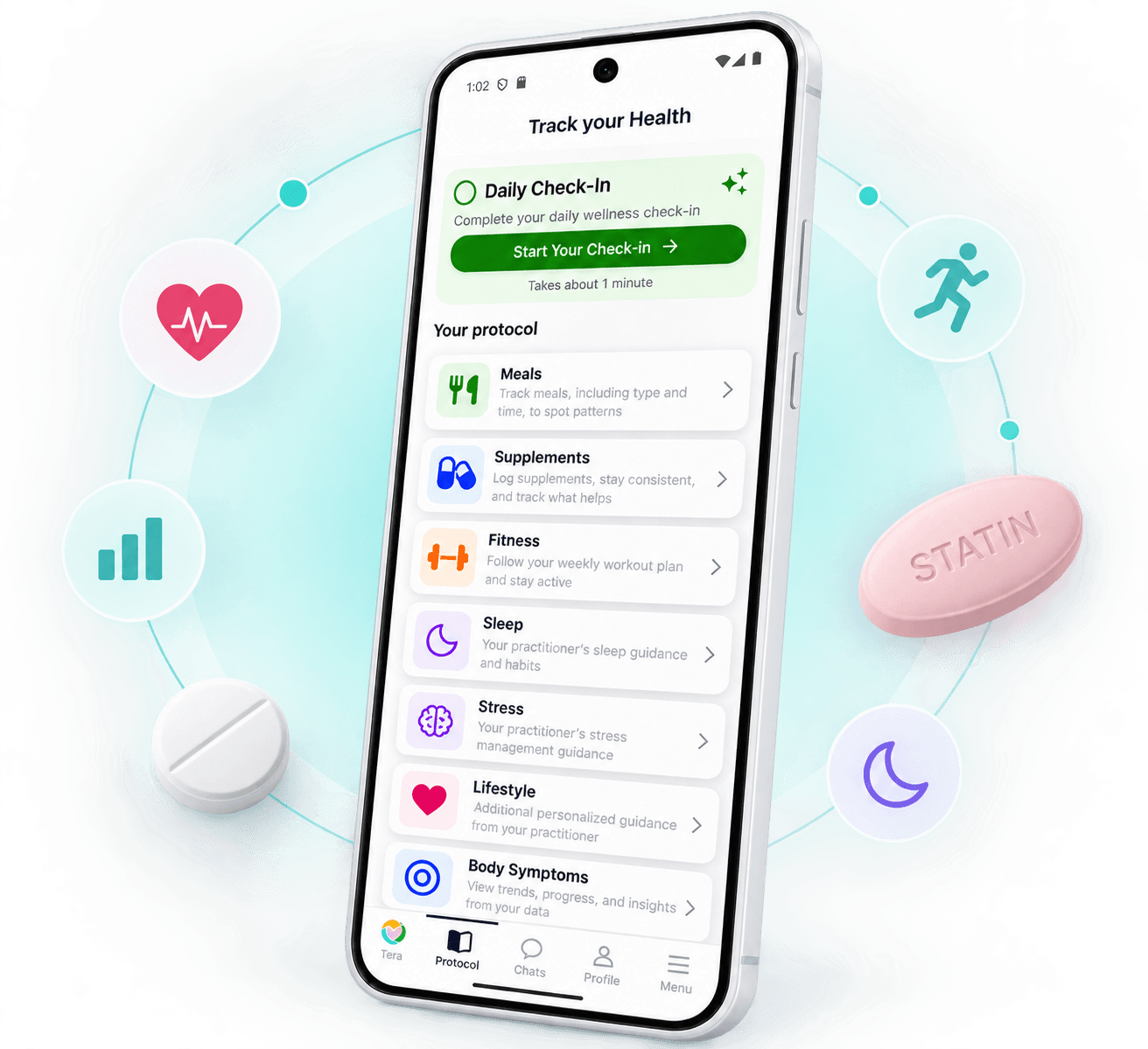 TeraHealth lifestyle protocol supporting patients taking statins